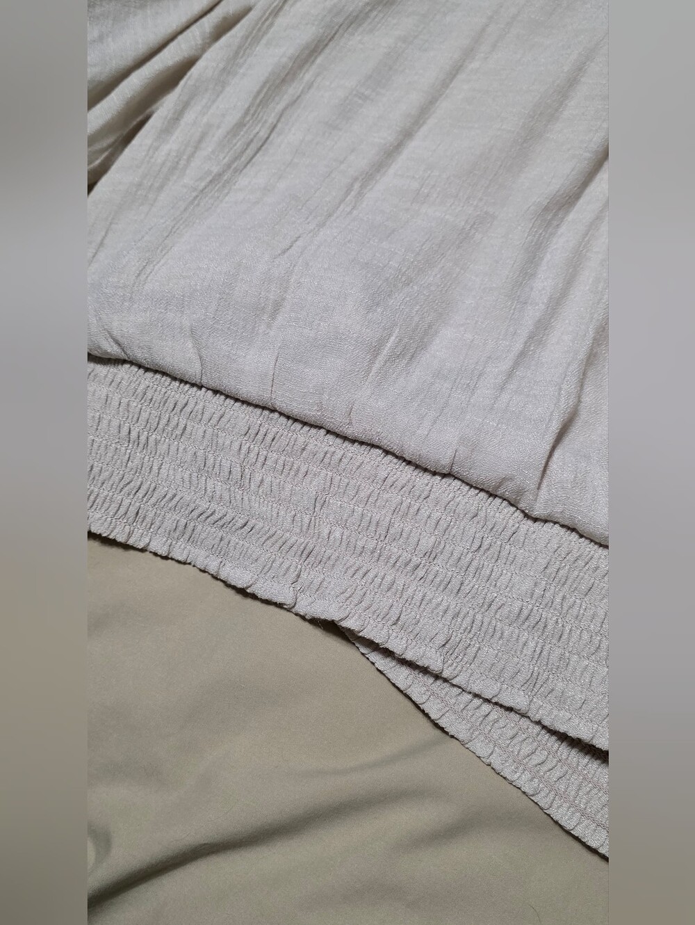 JM Collection Cream Lace-1/2 Sleeve Blouson Top Attached Cami Women's Size XL - Picture 9 of 10